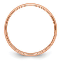 14k Rose Gold 6mm Milgrain Half-Round Band-RM060