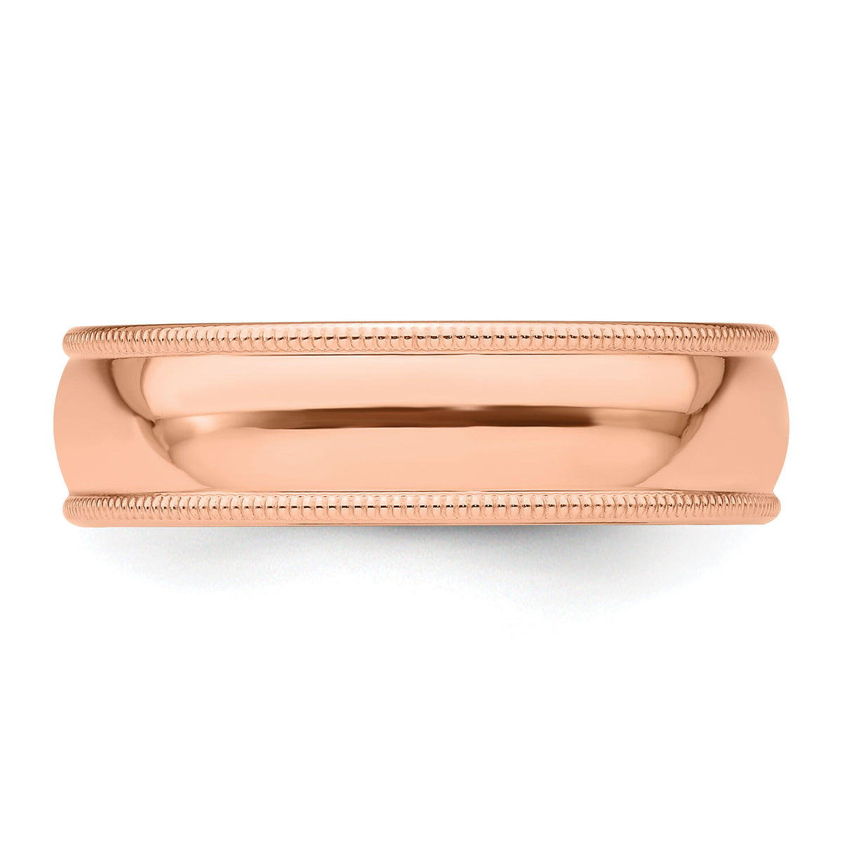 14k Rose Gold 6mm Milgrain Half-Round Band-RM060