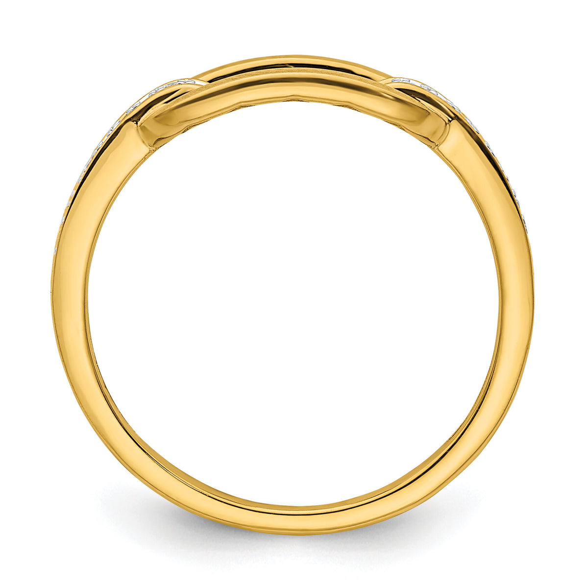 14K Polished Diamond Link Fashion Ring-RM10043