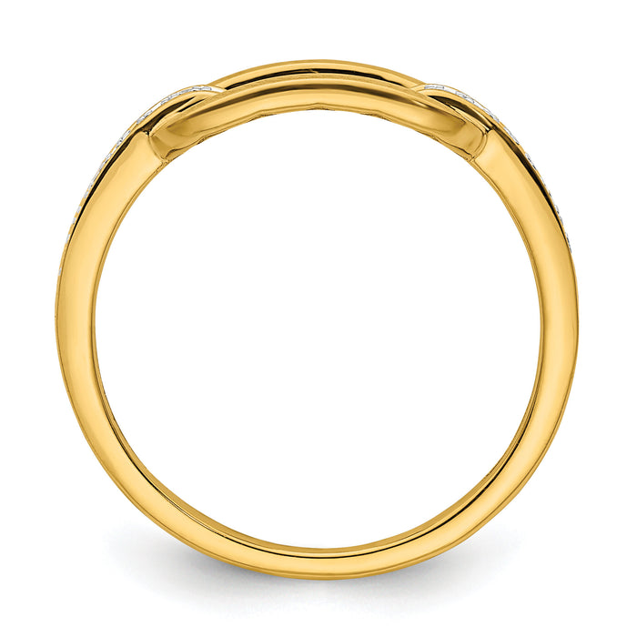 14K Polished Diamond Link Fashion Ring-RM10043