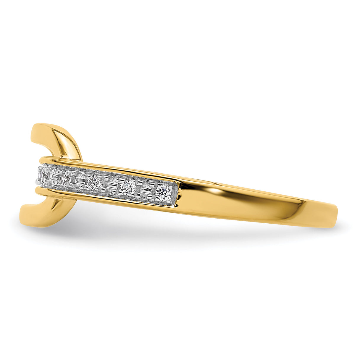 14K Polished Diamond Link Fashion Ring-RM10043