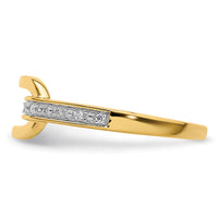 14K Polished Diamond Link Fashion Ring-RM10043