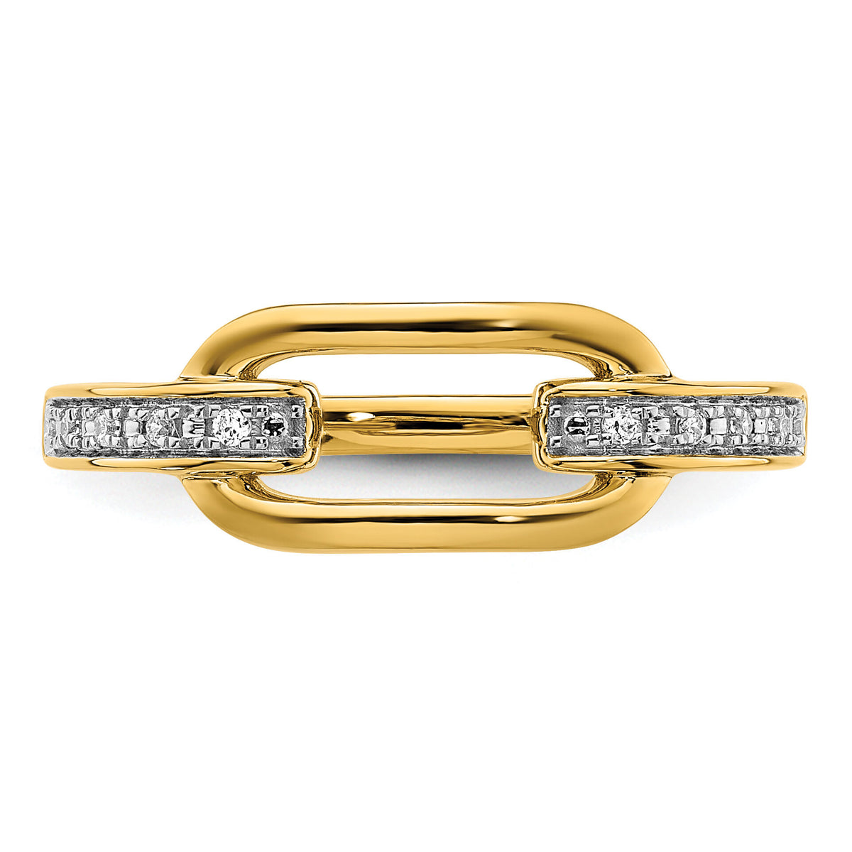 14K Polished Diamond Link Fashion Ring-RM10043