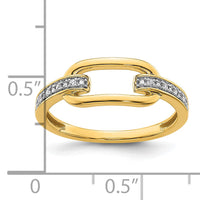 14K Polished Diamond Link Fashion Ring-RM10043
