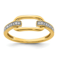 14K Polished Diamond Link Fashion Ring-RM10043