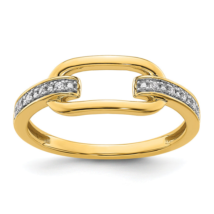 14K Polished Diamond Link Fashion Ring-RM10043