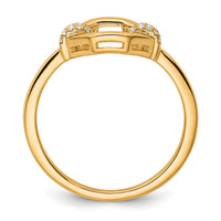 14K Polished Diamond Octogon Fashion Ring-RM10202