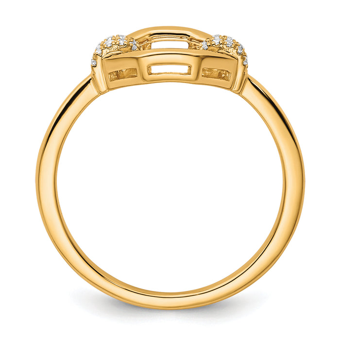 14K Polished Diamond Octogon Fashion Ring-RM10202