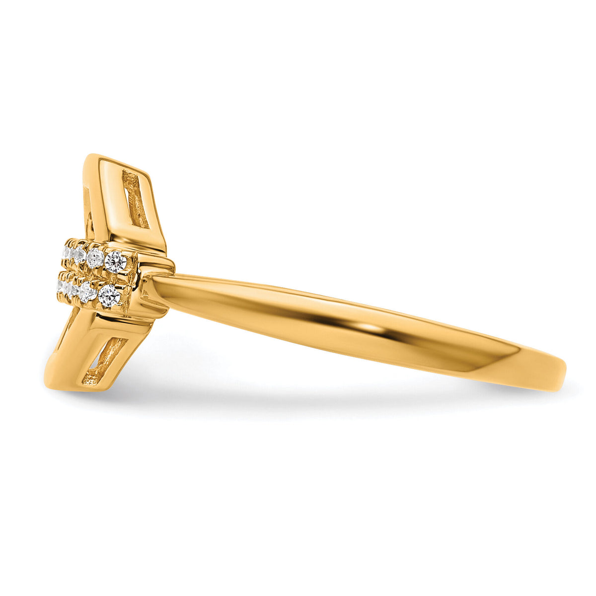 14K Polished Diamond Octogon Fashion Ring-RM10202