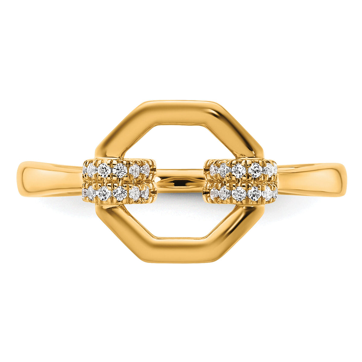 14K Polished Diamond Octogon Fashion Ring-RM10202