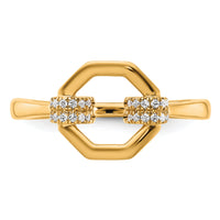 14K Polished Diamond Octogon Fashion Ring-RM10202