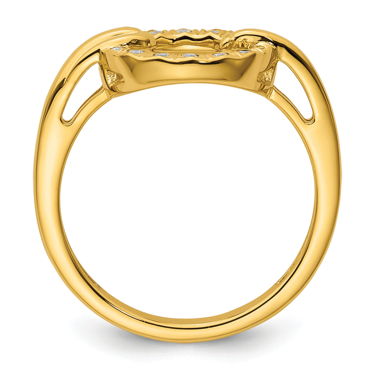 14K Polished Diamond Open Circle Fashion Ring-RM10205