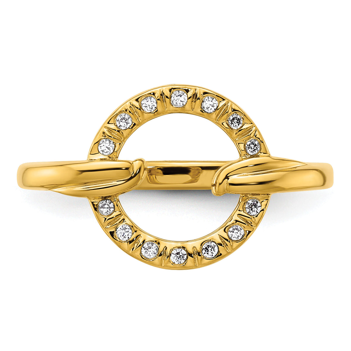 14K Polished Diamond Open Circle Fashion Ring-RM10205