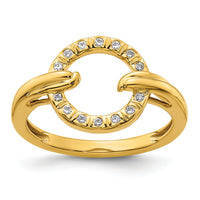 14K Polished Diamond Open Circle Fashion Ring-RM10205