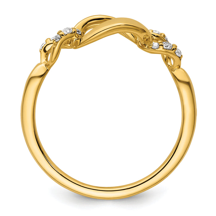 14K Polished Diamond Wavy Oval Fashion Ring-RM10206