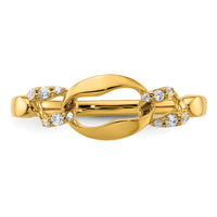 14K Polished Diamond Wavy Oval Fashion Ring-RM10206