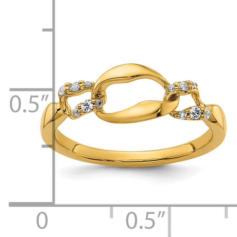 14K Polished Diamond Wavy Oval Fashion Ring-RM10206