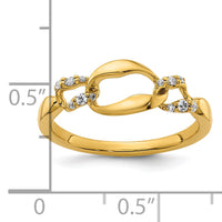 14K Polished Diamond Wavy Oval Fashion Ring-RM10206