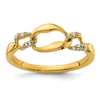 14K Polished Diamond Wavy Oval Fashion Ring-RM10206