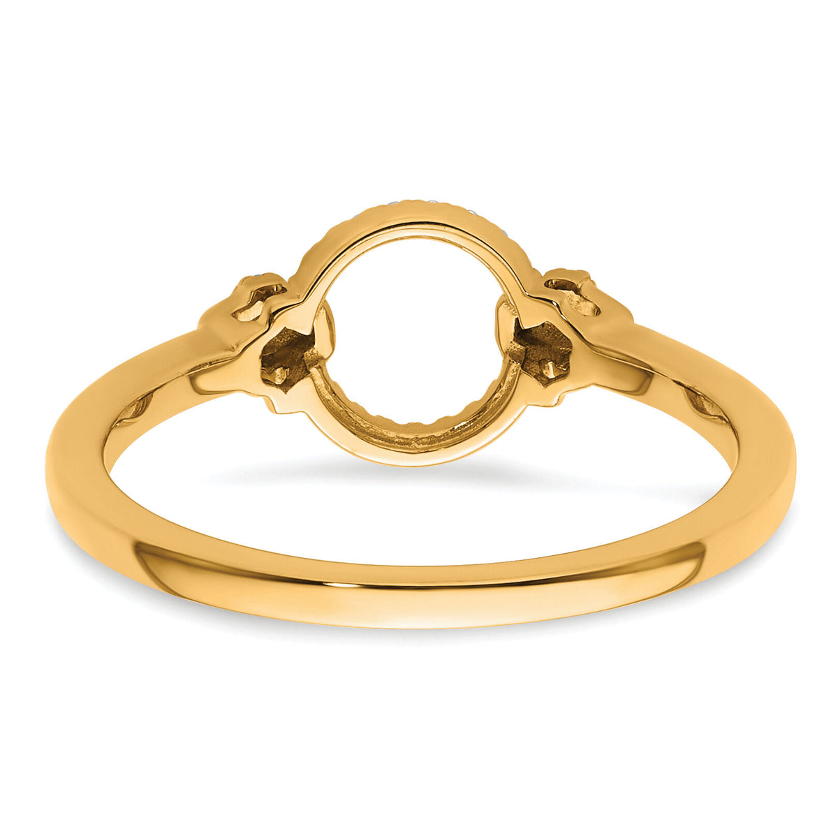 14K Polished Diamond Open Circle Fashion Ring-RM10211