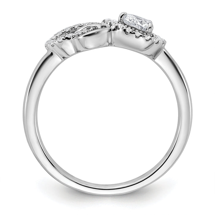 14K White Gold Polished Diamond Infinity Ring-RM10508