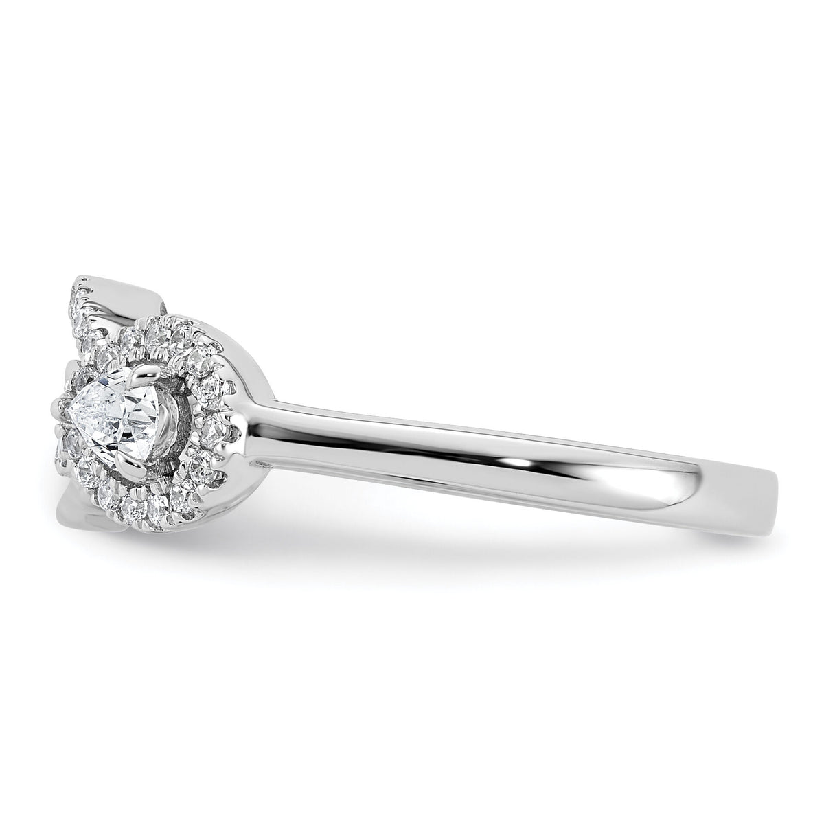 14K White Gold Polished Diamond Infinity Ring-RM10508
