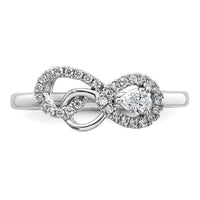 14K White Gold Polished Diamond Infinity Ring-RM10508