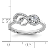 14K White Gold Polished Diamond Infinity Ring-RM10508