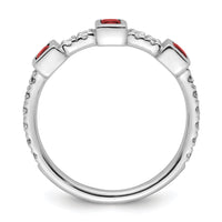 14K White Gold Polished Diamond and Ruby Fashion Ring-RM10785