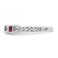 14K White Gold Polished Diamond and Ruby Fashion Ring-RM10785
