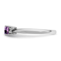 14K White Gold Polished Diamond and Amethyst Fashion Ring-RM10786