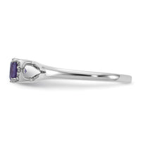 14K White Gold Polished Diamond and Amethyst Fashion Ring-RM10787