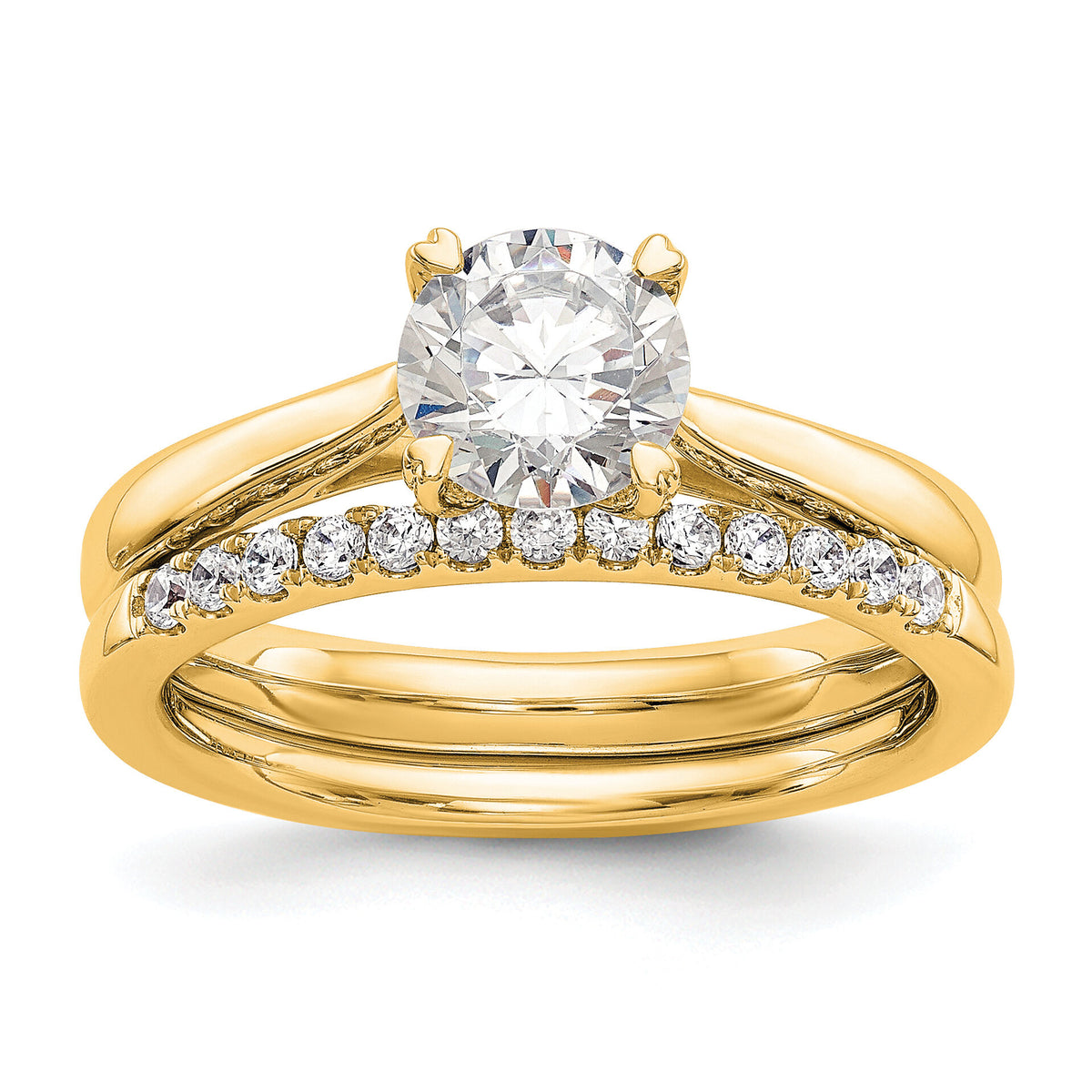 14ky Round Solitaire Engagement Polished Mounting-RM1930E