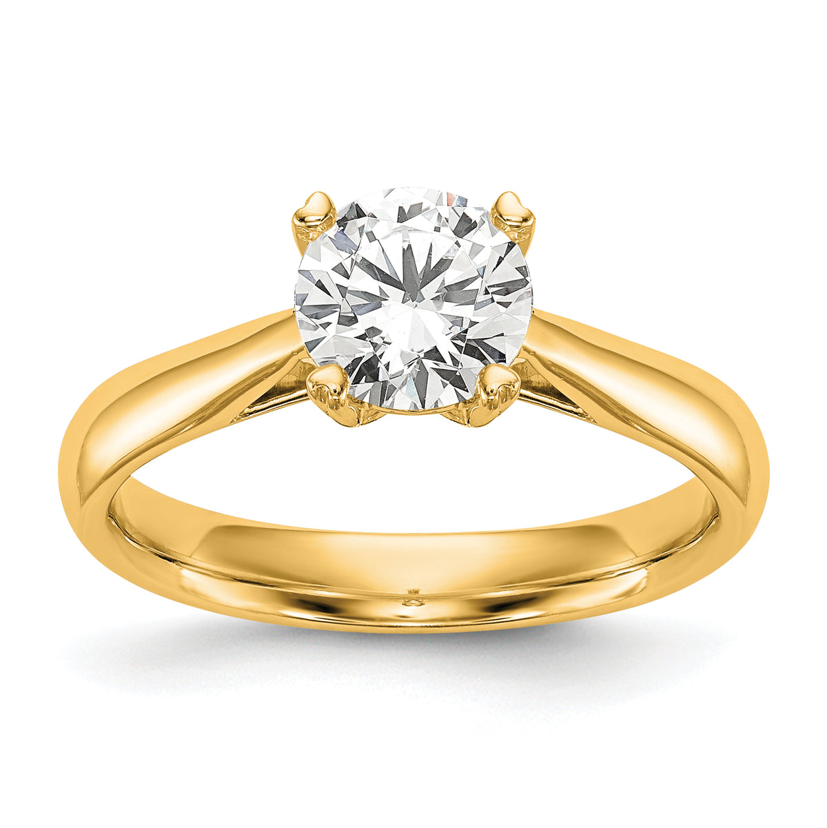 14ky Round Solitaire Engagement Polished Mounting-RM1930E-025-Y-5