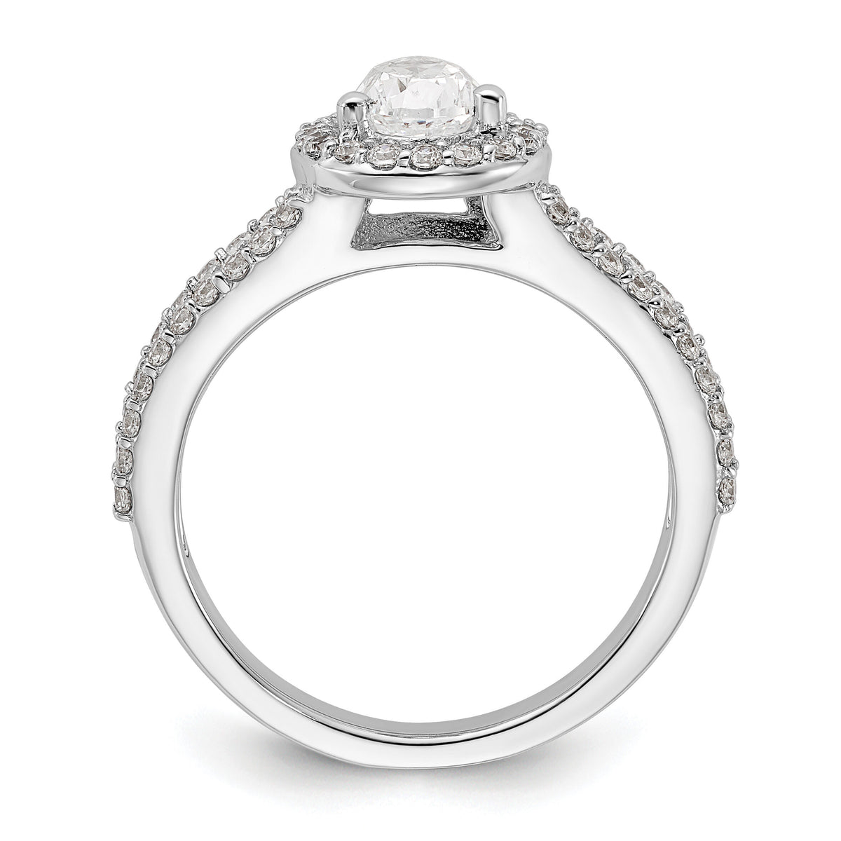 14kw Lab Grown Diamond VS/SI+ G+ S/M Pear Halo Eng. Ring-RM2335E