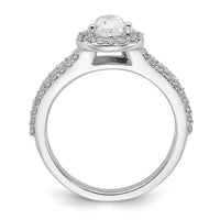 14kw Lab Grown Diamond VS/SI+ G+ S/M Pear Halo Eng. Ring-RM2335E