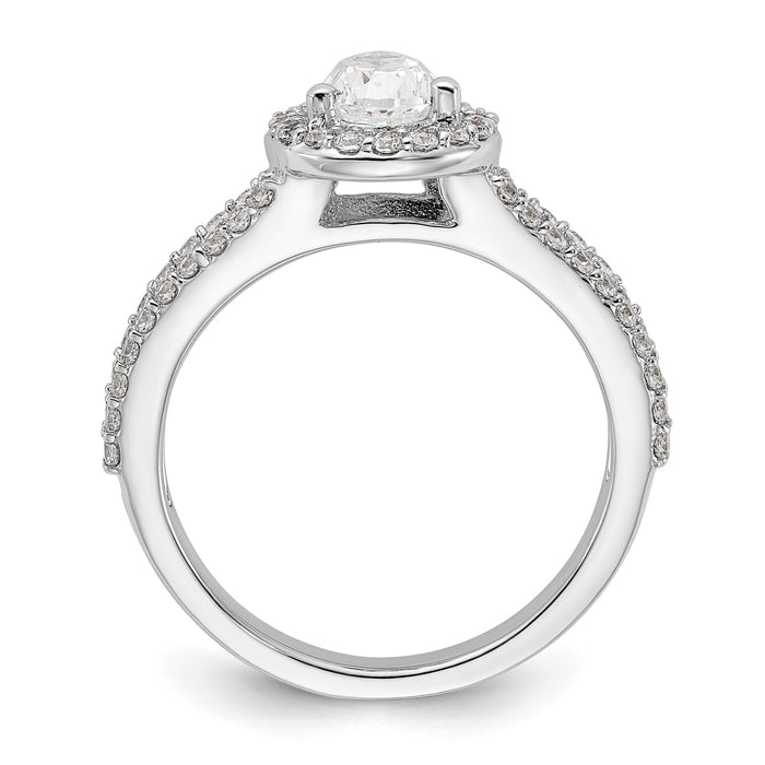 14kw Lab Grown Diamond VS/SI+ G+ S/M Pear Halo Eng. Ring-RM2335E