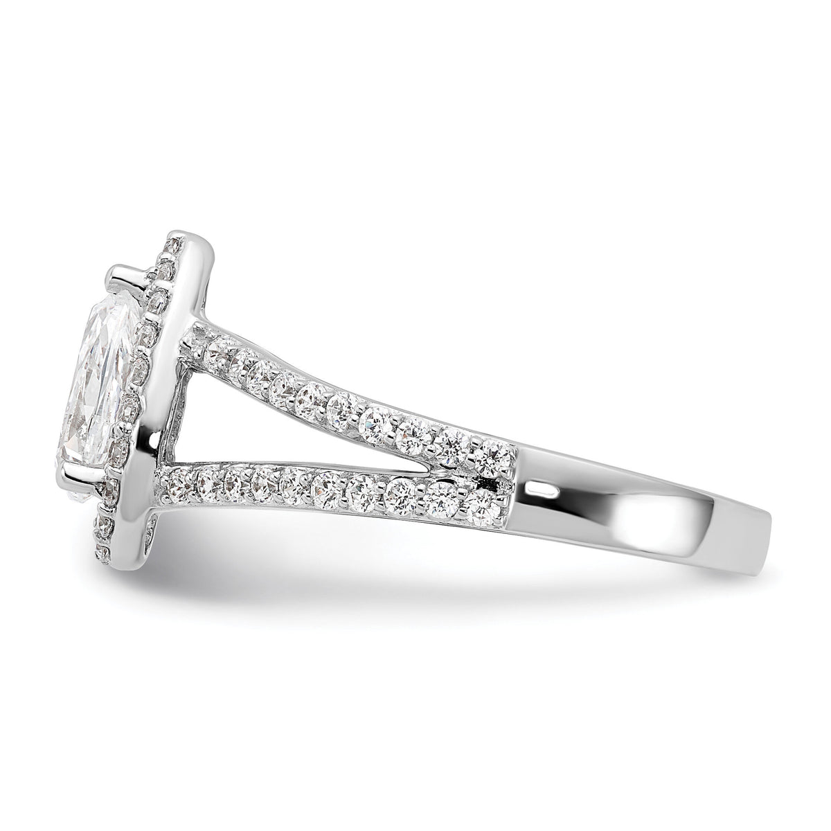 14kw Lab Grown Diamond VS/SI+ G+ S/M Pear Halo Eng. Ring-RM2335E