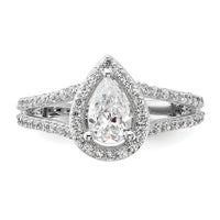 14kw Lab Grown Diamond VS/SI+ G+ S/M Pear Halo Eng. Ring-RM2335E