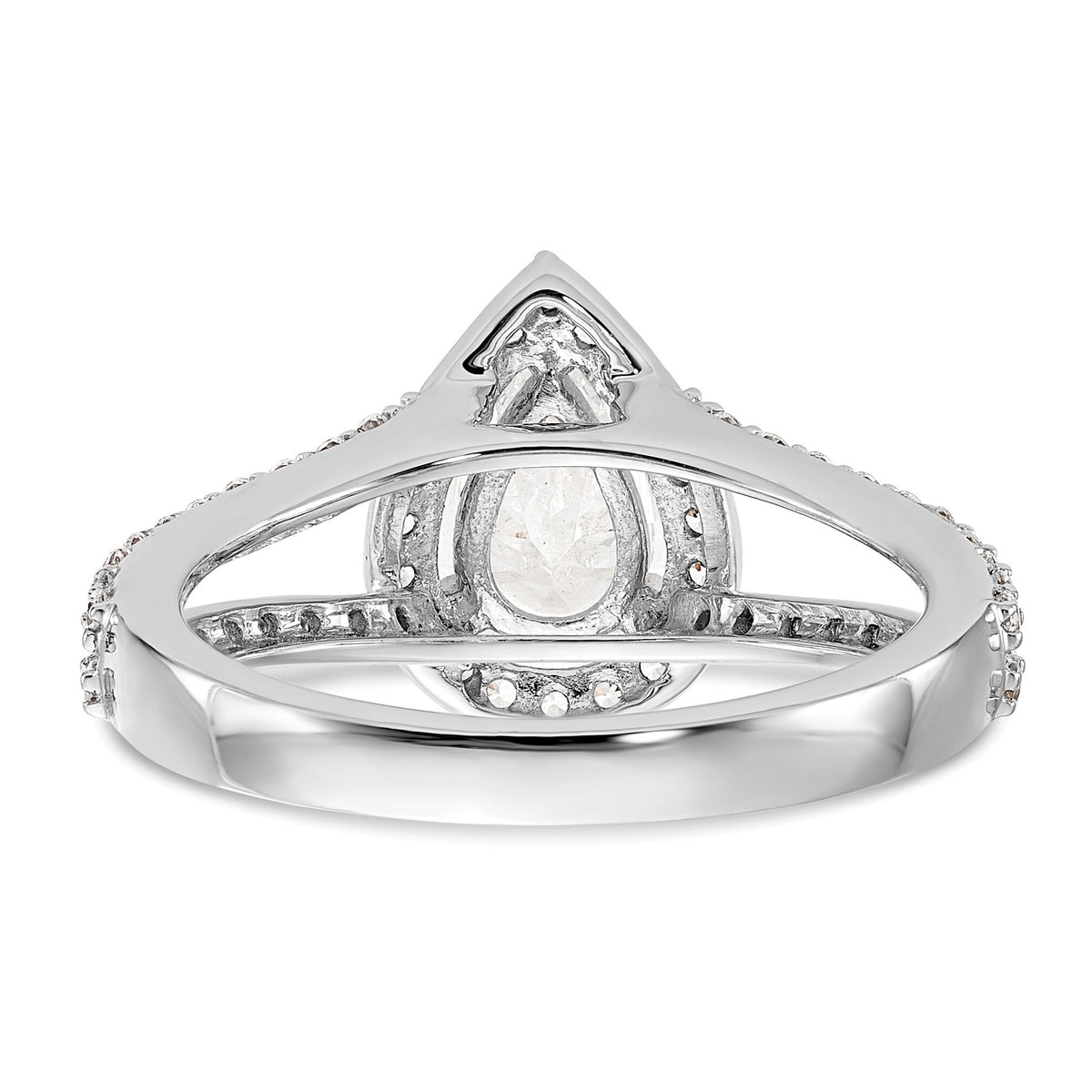 14kw Lab Grown Diamond VS/SI+ G+ S/M Pear Halo Eng. Ring-RM2335E