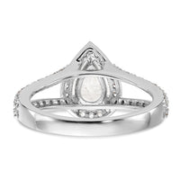 14kw Lab Grown Diamond VS/SI+ G+ S/M Pear Halo Eng. Ring-RM2335E