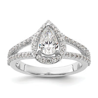 14kw Lab Grown Diamond VS/SI+ G+ S/M Pear Halo Eng. Ring-RM2335E