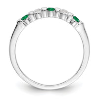 14k White Gold Diamond w/Emerald Band-RM3285B