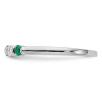 14k White Gold Diamond w/Emerald Band-RM3285B