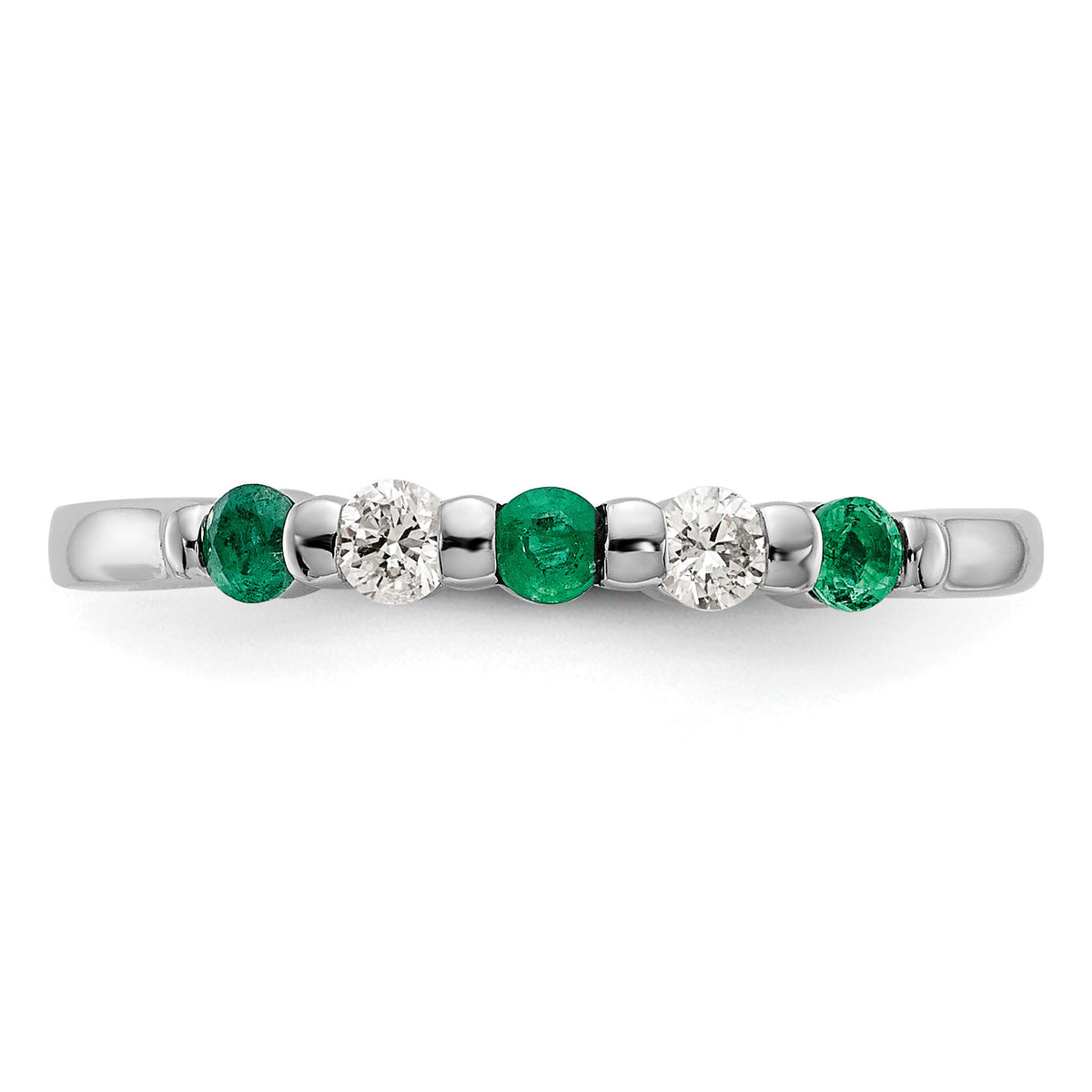 14k White Gold Diamond w/Emerald Band-RM3285B