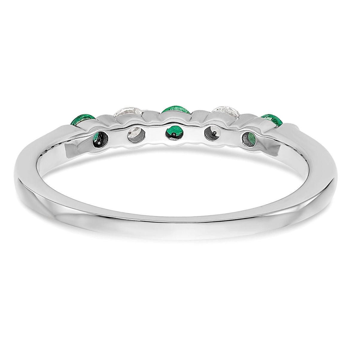 14k White Gold Diamond w/Emerald Band-RM3285B