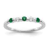 14k White Gold Diamond w/Emerald Band-RM3285B