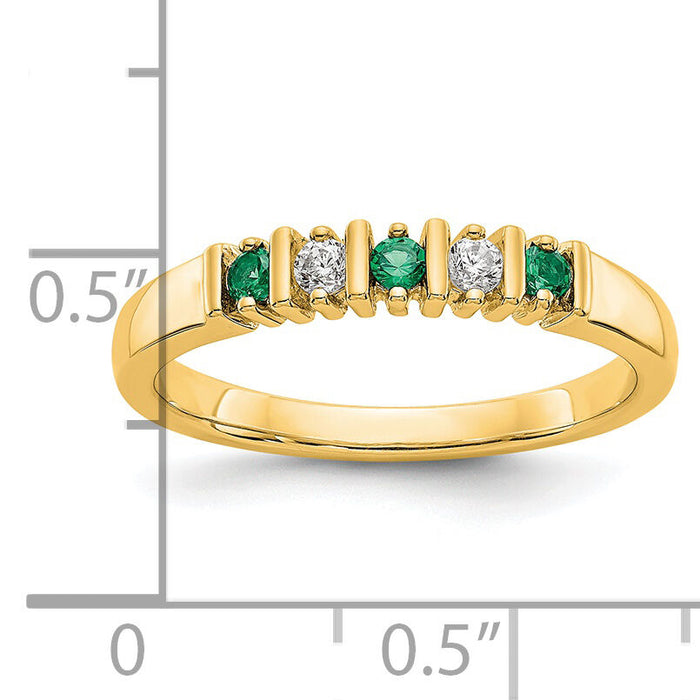 14k Yellow Gold Diamond w/Emerald Band-RM3289B