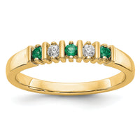 14k Yellow Gold Diamond w/Emerald Band-RM3289B