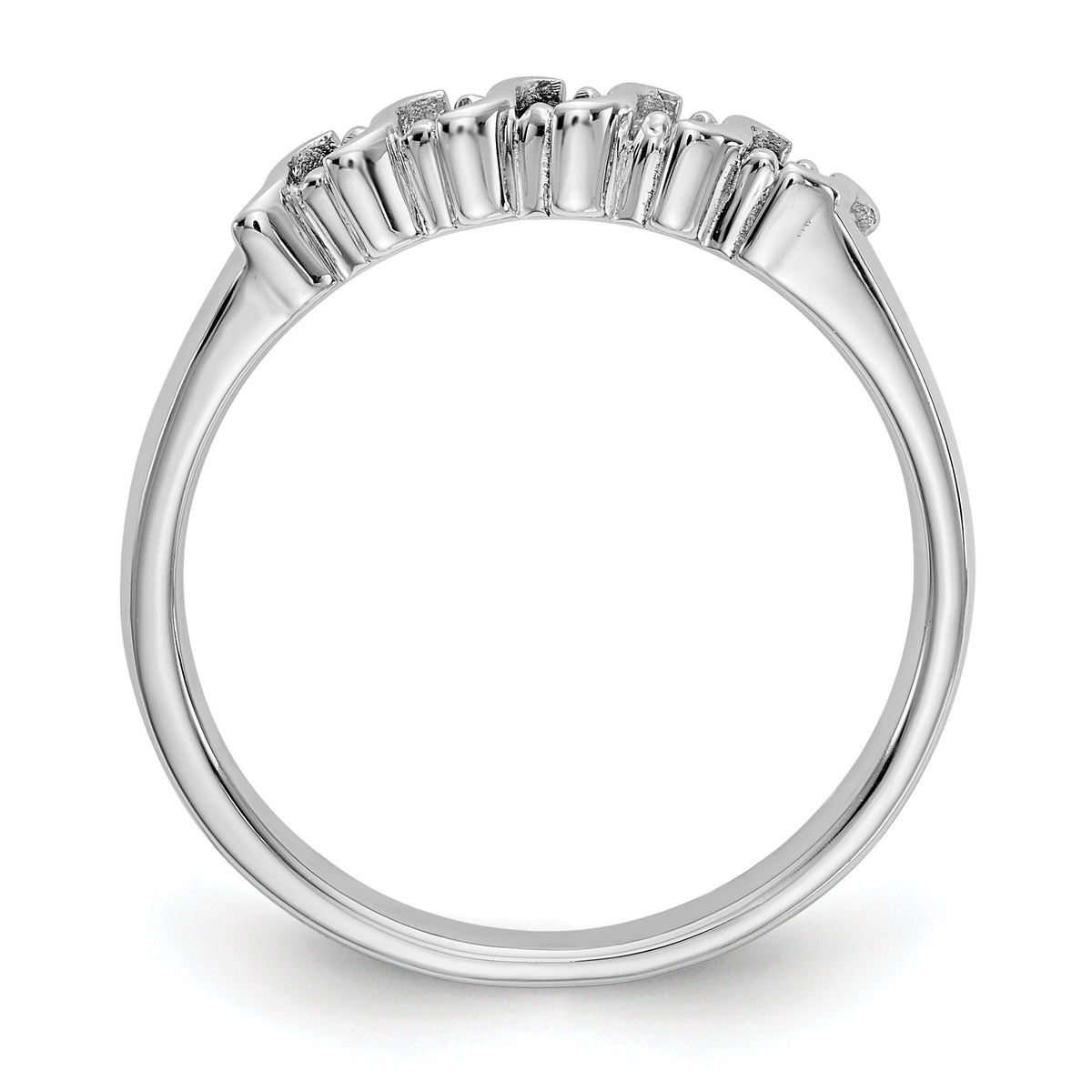 14k White Gold Diamond w/Sapphire Band-RM3290B